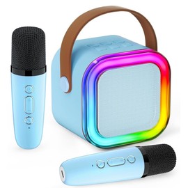 Aplsinvivi Karaoke Machines for Kids Adults, Mini Karaoke Machine with 2 Wireless Microphones, Kids Toys Birthday Gifts for Girls Ages 6, 7, 8, 9, 10, 12 +Year Old Family Home Party(Pink)