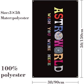 Astroworld Flag Black, 3x5  Flag Banner, Man Cave Wall Flag with Brass Grommets for College Dorm Room Decor,Tailgates,Parties,, Please identify the store name "SSandy" for purchase