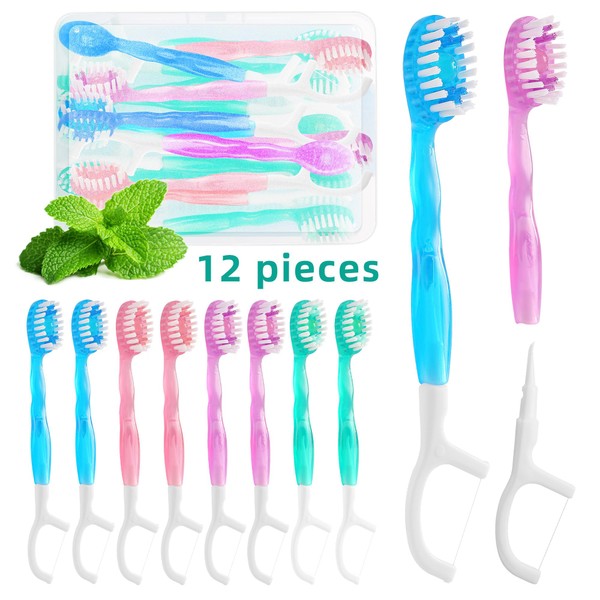 FOREVIVE Mini Toothbrush Disposable with Toothpaste,Tongue Scrapers,Floss and Pick.Travel Tooth