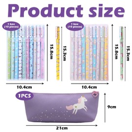 WUFGWBD 20 Gel Pens And 1 Pencil Case, Cute Stationery, Creative Cartoon Stationery, School Supplies, Girls’ Stationery