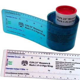 CLPA 20" Diameter Measure & Mark C-Pi-D Pipe Wrap Around - A Pipe Measure & Marking Tool, & Pipe Cutting Guide. Wrap Around & Read Through Design for Circumference, Diameter, Marking & Cutting