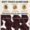ALHER Dark Burgundy 2X6 HD Lace Closure Human Hair Body