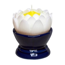 Marues Lotus Flower Large White Candelabra