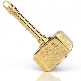 Cool Thor Hammer Fidget Spinners Toy Metal For Kids Adults, Deformable Hand Finger Spinner keychain, Transformable Infinity Cube Fingertip Gyro Desk Toy Goody Bag Filler Party Favors Novelty Gift (Golden)