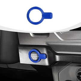 RAZPOY RAZPOY for Bronco Push Start Button Cover, Engine Start Stop Button Trim Compatible with 2021-2023 Ford Bronco Interior Accessories, Blue