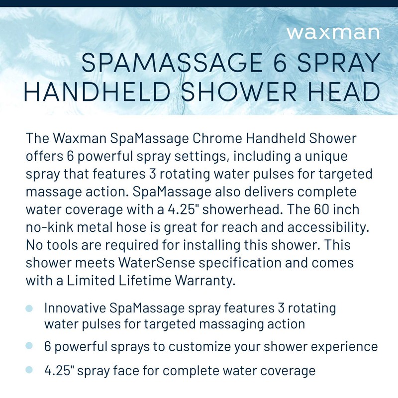 Aqua Vista 4.5-in. Polished Handheld Shower Head with 6 Spray