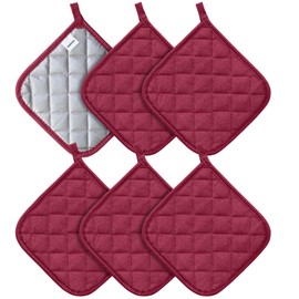 Joyhalo 6 Pack Pot Holders for Kitchen Heat Resistant Pot Holders Sets Oven Hot Pads Terry Cloth Pot Holders for Cooking Baking