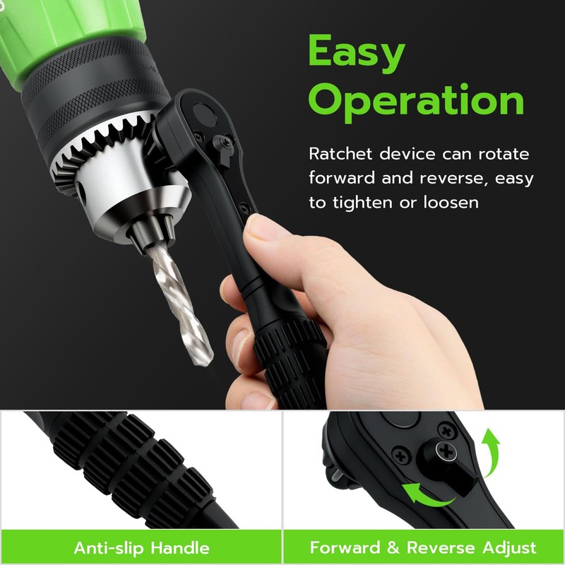 Mcbazel 3-in-1 Ratchet Drill Chuck Key Wrench with 2 Sets