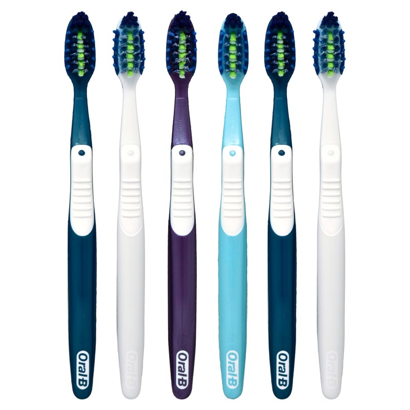 Oral-B Pro Clean Cross Action Toothbrushes, Deep Plaque Removal, 6