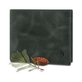 Wolfstrøm Men's Leather Wallet 'Nørge' - Tri-Fold Men's Wallet RFID Blocker - 6/8 Card Compartment, ID Compartment, Large Additional Compartment, Note Compartment, Change Compartment, (07) Jade Green,