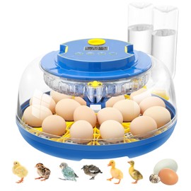 PLEKER 18 Egg Incubator with Automatic Egg Turning and Humidity Control, Incubators for Hatching Chicken, Quail, Duck, Turkey, Goose, Pigeon, Parrot, 2 Size Egg Trays, Candling Light, Air Vent