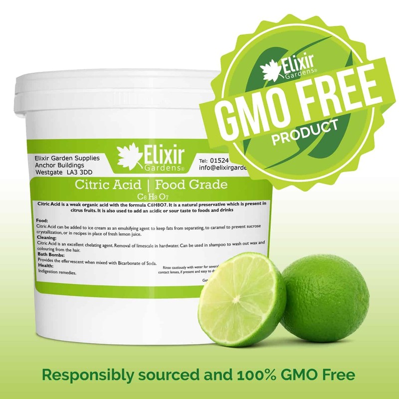 Elixir Gardens Citric Acid Fine Grade | 100% Anhydrous GMO