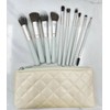 Makeup brush set, New 10pcs wooden handle gray makeup brush