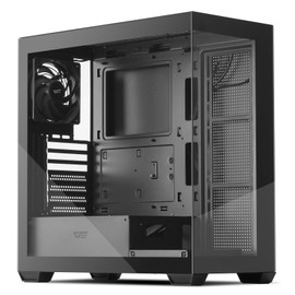 darkFlash ATX Mid-Tower PC Case, Pre-Install 1 Non-LED PWM Fans Computer Case, Full View Dual Tempered Glass Gaming PC Case, Type C Port, Supports up to 360mm Water Cooling Radiator, Black(DS900)