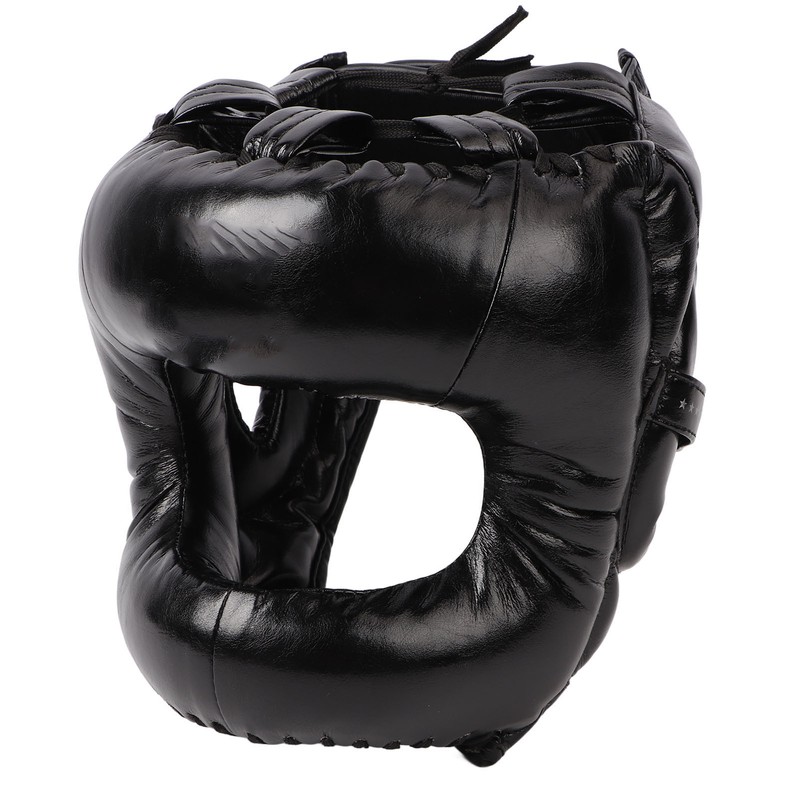 Boxing Headgear Black Head Guard Large Full Coverage PU Shock