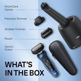 Braun Braun Electric Shaver for Men, Series 6 6177cc, Wet & Dry Shave, Turbo & Gentle Shaving Modes, Foil Shaver, Blue