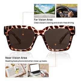 OCCI CHIARI Bifocal Reader Sunglasses Women 3.0 Large Square Reading Sunglasses 1.0 1.5 2.0 2.5 3.0 3.5 (Brown, 3.0)