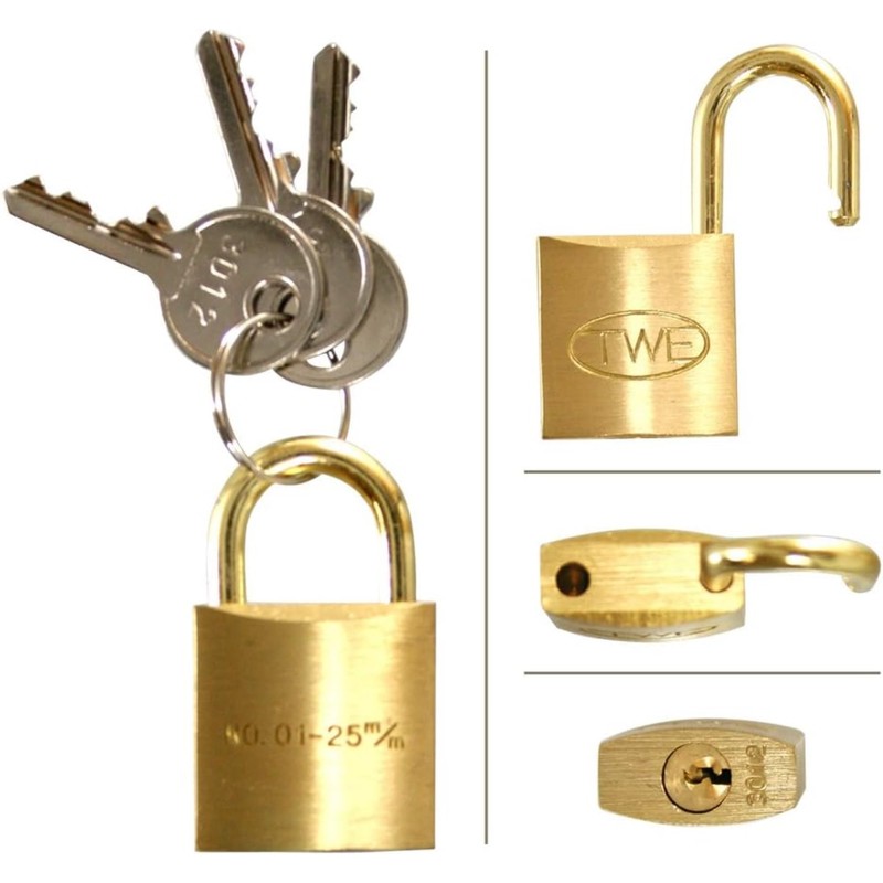 Wake Sangyo TWE Cylinder Lock, Brass, 1.0 inches (25 mm),