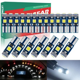 T5 LED Meter Sphere, T5 Bulb, LED T5, 74, 73, 2723, 2721, W3W LED Bulb, Meter Sphere, Panel, Wedge, Air Conditioning Sphere, T5 LED, White, 3030 Chip, 3 Rows, High Brightness, 12V for Car, Motorcycle,