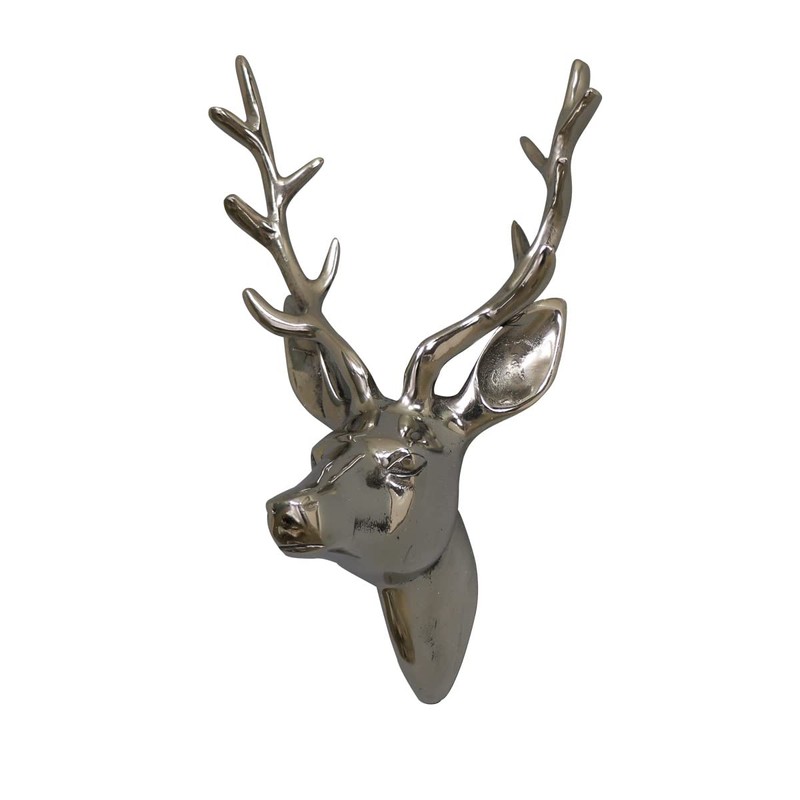 Melody Maison Silver Wall Mounted Stags Head