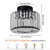 Kadomm Semi Flush Mount Ceiling Light, Modern Crystal Light Fixture