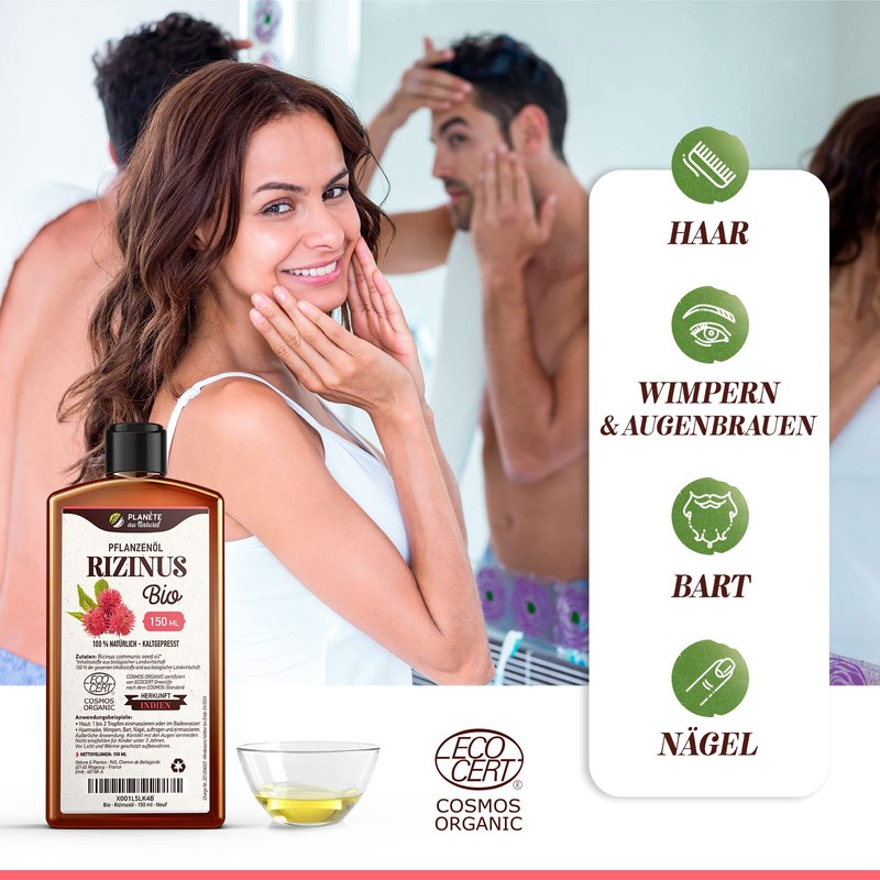 Organic Castor Oil 500 ml - 100% Pure, Natural and