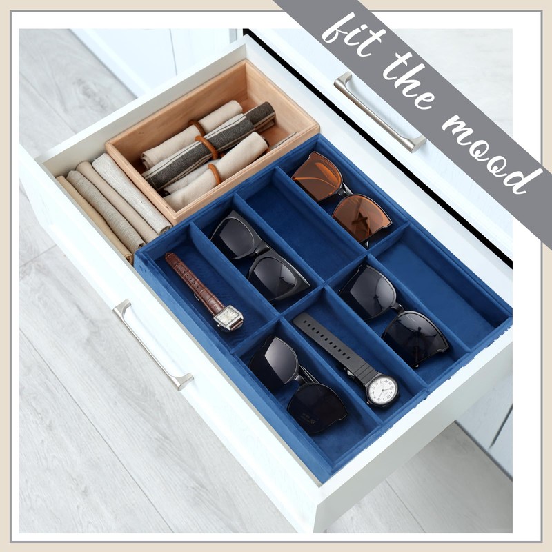 Amylove 2 Pcs Sunglass Organizer Trays Glasses Stackable Jewelry Trays