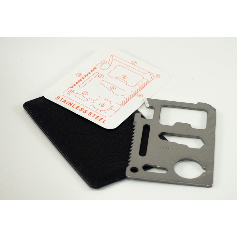 Multi herramienta tarjeta de supervivencia campismo táctica con funda. Resistente