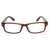 Brown Frame Narrow Rectangular Clear Lens Eyeglasses Retro Style