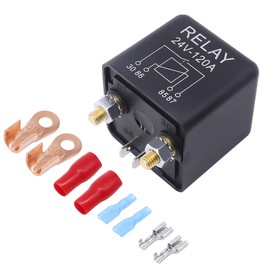 HISports 24V Heavy Duty Car Relay 120A,4pin Heavy Duty Split Charge On/Off Relay,Truck Engine Starter Relay with 2 Pin Footprint and 4 Terminal for Car Caravan Truck Motor