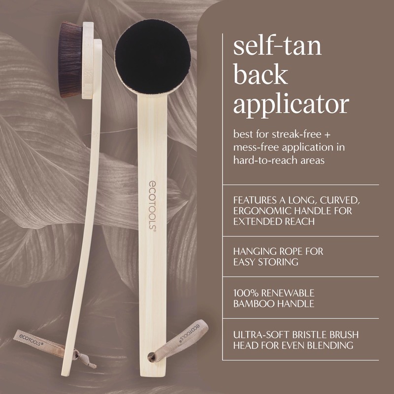 EcoTools Good Tan Self-Tan Back Applicator, Long Handle Back Brush