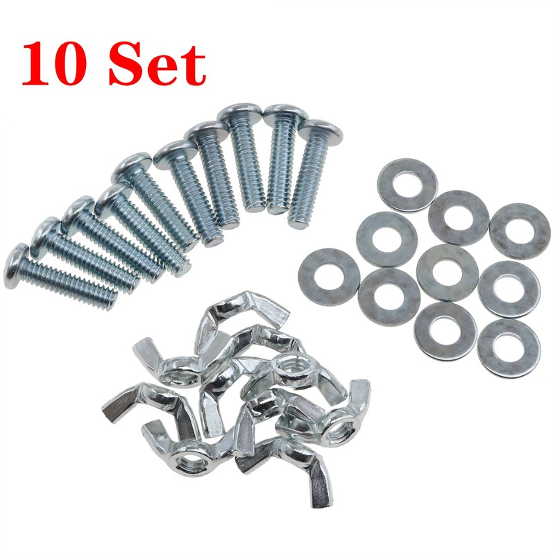 safycaby 10 Sets Wing Nuts and Bolts Screw Bolts and