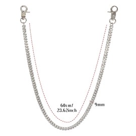 Eigso Black Cuban Link Chain Waist Accessory for Women Men Classic Miami Waists Chains for Jeans