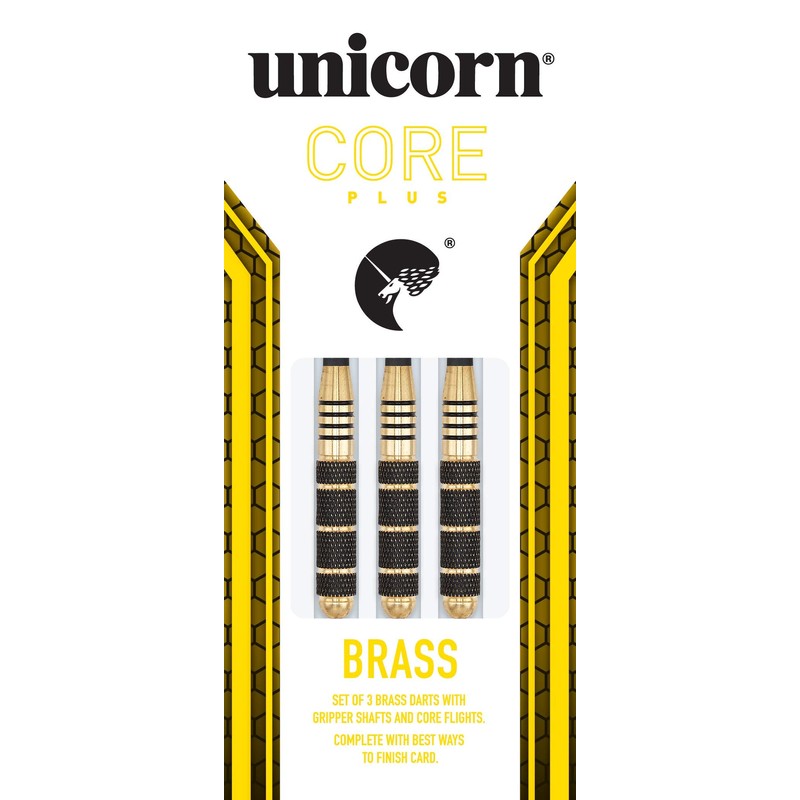 UNICORN Darts Set | Core Plus Black Brass Barrels|Style 2|