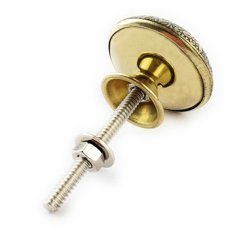 Set of 6 Brass Knobs by FFF - Kitchen Cabinet
