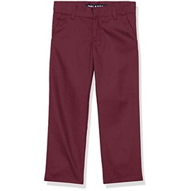 French Toast Boys' Adjustable Waist Relaxed Fit Pant (Standard & Husky), Burgundy Red, 7