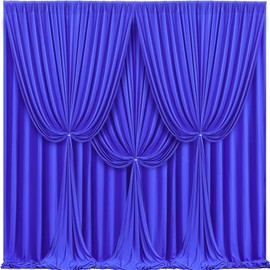 24x10FT Black Backdrop Curtains for Wedding Parties, Wrinkle Free Polyester Photography Backdrop Drapes for Wedding Baby Shower Birthday Parties Stage Background Stand Decorations 4x10ft,6 Panels