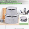 4Pcs China Storage Container with Lid 7/8.5/10/12inch Felt Plate Dish
