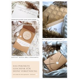 Joli Coon 5 Wooden Discs with Folding Envelope and Seal Sticker - Announce Pregnancy Again - Announce Second Pregnancy