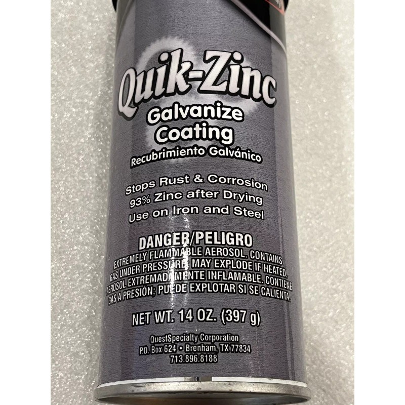 QUEST SPECIALTY QUIK-ZINC GALVANIZE COATING , STOPS RUST & CORROSION