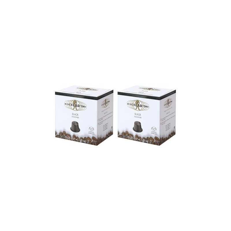 Miscela d'Oro Black Capsules, Compatible with OriginalLine, 2 Boxes (10