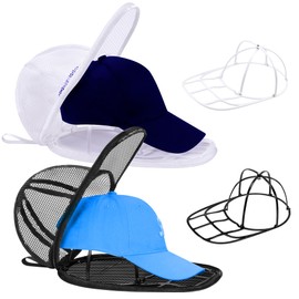 NAZZO Baseball Hat Cleaners Cap Washer, Fit for Adult and Kid Hat Washer Frame Cage, Hat Protector Racks for Washing Machine or Dishwasher, 2Pcs, Black White