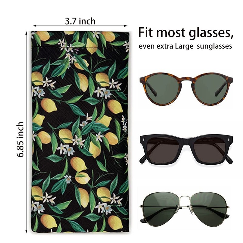 WOW DING 3 PACK Sunglasses Case, Eyeglasses Pouch for Women,
