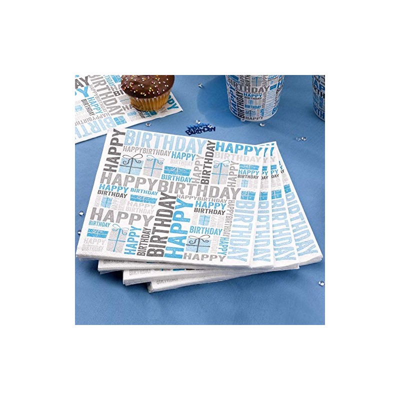 Neviti Happy Birthday Napkin, 23cm