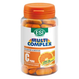 ESI - Multicomplex Vitamina C Pura Retard, Integratore Alimentare Massimo Dosaggio, a Rilascio Prolungato, Supporta il Funzionamento del Sistema Immunitario, Senza Glutine e Vegan, 90 Compresse