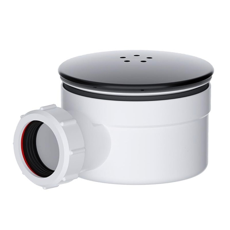 Universal 40mm Outlet Black Shower Trap - 90mm Shower Drain