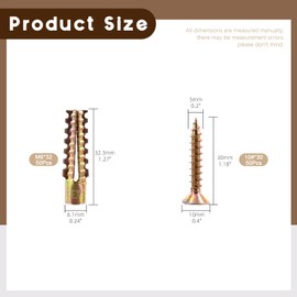 Wokape 100Pcs Heavy Duty Steel Wall Anchor Kit with Colored Zinc Phillips Screws for Concrete, Drywall & Plaster Walls