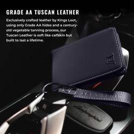 Kings Loot Wallet for Men | Minimalist Slim RFID Blocking Leather Design with Cash Pocket & Card Pull Strap | Holds 1-15 Cards | Stylish & Durable Wallets (Sapphire)