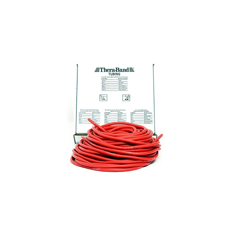 TheraBand resistance hose, 7.5 m (25 ft.), Red, medium resistance,