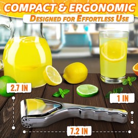Lemon Squeezer Stainless Steel - Strong Bend & Rust Resistant Flat Lemon Juicer Manual, Easy To Use Clever Lever Design for Efficient Juice Extraction, Compact Lime Squeezer, Easy to Clean & Store